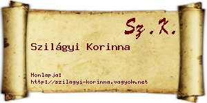 Szilágyi Korinna névjegykártya