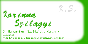 korinna szilagyi business card